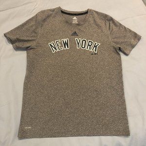 Adidas Boys' New York T-Shirt Gray Size L (14/16) 100% Polyester Activewear